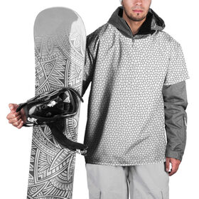 Накидка на куртку 3D с принтом Витраж Белый в Курске, 100% полиэстер |  | texture | белый | витраж | текстура