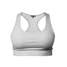 Женский спортивный топ 3D с принтом Витраж Белый в Курске, 82% полиэстер, 18% спандекс Ткань безопасна для здоровья, позволяет коже дышать, не мнется и не растягивается |  | texture | белый | витраж | текстура