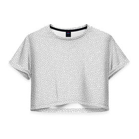 Женская футболка 3D укороченная с принтом Витраж Белый в Курске, 100% полиэстер | круглая горловина, длина футболки до линии талии, рукава с отворотами | texture | белый | витраж | текстура