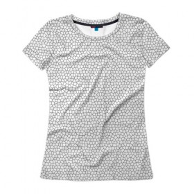 Женская футболка 3D с принтом Витраж Белый в Курске, 100% полиэфир ( синтетическое хлопкоподобное полотно) | прямой крой, круглый вырез горловины, длина до линии бедер | texture | белый | витраж | текстура