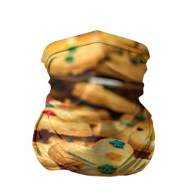 Бандана-труба 3D с принтом Печеньки в Курске, 100% полиэстер, ткань с особыми свойствами — Activecool | плотность 150‒180 г/м2; хорошо тянется, но сохраняет форму | десерт | еда | новый год | печенье | праздник | сладости
