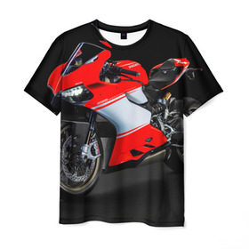 Мужская футболка 3D с принтом Ducati в Курске, 100% полиэфир | прямой крой, круглый вырез горловины, длина до линии бедер | Тематика изображения на принте: ducati | мото | мотоцикл | скорость