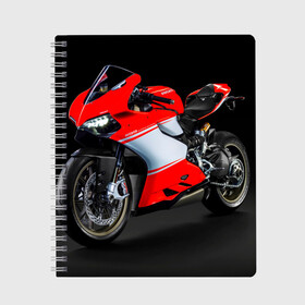 Тетрадь с принтом Ducati в Курске, 100% бумага | 48 листов, плотность листов — 60 г/м2, плотность картонной обложки — 250 г/м2. Листы скреплены сбоку удобной пружинной спиралью. Уголки страниц и обложки скругленные. Цвет линий — светло-серый
 | ducati | мото | мотоцикл | скорость