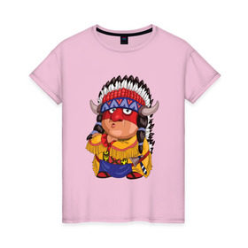 Женская футболка хлопок с принтом Забавные Индейцы 11 в Курске, 100% хлопок | прямой крой, круглый вырез горловины, длина до линии бедер, слегка спущенное плечо | апачи | вождь | воин | животные | запад | канада | лидер | лицо | северная | смешные | талисман | цвет