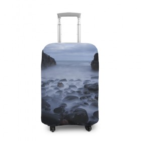 Чехол для чемодана 3D с принтом Туманный берег в Курске, 86% полиэфир, 14% спандекс | двустороннее нанесение принта, прорези для ручек и колес | 