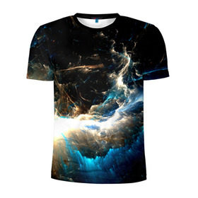 Мужская футболка 3D спортивная с принтом Абстрактный фон в Курске, 100% полиэстер с улучшенными характеристиками | приталенный силуэт, круглая горловина, широкие плечи, сужается к линии бедра | космос | туманность