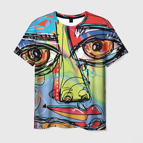 Мужская футболка 3D с принтом Abstract girl graffiti в Курске, 100% полиэфир | прямой крой, круглый вырез горловины, длина до линии бедер | abstract | girl | graffiti
