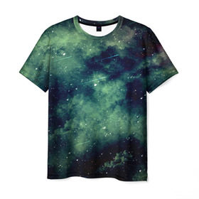 Мужская футболка 3D с принтом Падение звёзд в Курске, 100% полиэфир | прямой крой, круглый вырез горловины, длина до линии бедер | вселенная | космос | метеорит