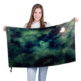 Флаг 3D с принтом Падение звёзд в Курске, 100% полиэстер | плотность ткани — 95 г/м2, размер — 67 х 109 см. Принт наносится с одной стороны | вселенная | космос | метеорит