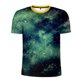Мужская футболка 3D спортивная с принтом Падение звёзд в Курске, 100% полиэстер с улучшенными характеристиками | приталенный силуэт, круглая горловина, широкие плечи, сужается к линии бедра | вселенная | космос | метеорит