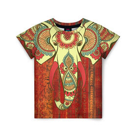 Детская футболка 3D с принтом Индия 4 в Курске, 100% гипоаллергенный полиэфир | прямой крой, круглый вырез горловины, длина до линии бедер, чуть спущенное плечо, ткань немного тянется | india | индия | индуизм | кришна | слон