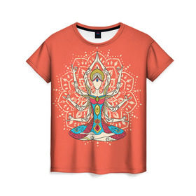 Женская футболка 3D с принтом Индия 1 в Курске, 100% полиэфир ( синтетическое хлопкоподобное полотно) | прямой крой, круглый вырез горловины, длина до линии бедер | india | индия | индуизм | кришна