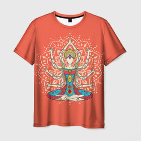 Мужская футболка 3D с принтом Индия 1 в Курске, 100% полиэфир | прямой крой, круглый вырез горловины, длина до линии бедер | india | индия | индуизм | кришна