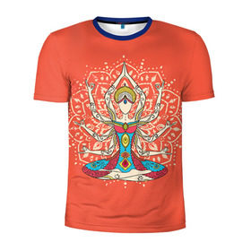 Мужская футболка 3D спортивная с принтом Индия 1 в Курске, 100% полиэстер с улучшенными характеристиками | приталенный силуэт, круглая горловина, широкие плечи, сужается к линии бедра | india | индия | индуизм | кришна
