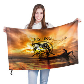 Флаг 3D с принтом Рыбалка в Курске, 100% полиэстер | плотность ткани — 95 г/м2, размер — 67 х 109 см. Принт наносится с одной стороны | boat | clouds | emblem | fish | fishermen | fishing | logo | nature | net | reflection | river | sky | sturgeon | sun | sunset | water | wave | вода | волна | закат | логотип | лодка | небо | облака | осетр | отражение | природа | река | рыба | рыбаки | р