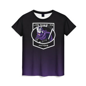 Женская футболка 3D с принтом Los Angeles Kings в Курске, 100% полиэфир ( синтетическое хлопкоподобное полотно) | прямой крой, круглый вырез горловины, длина до линии бедер | 