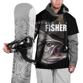 Накидка на куртку 3D с принтом Лучший рыбак в Курске, 100% полиэстер |  | background | best fisherman | black | fish | fishing | sturgeon | лучший рыбак | осетр | рыба | рыбалка | фон | черный