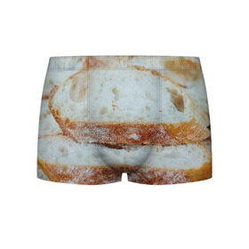 Мужские трусы 3D с принтом Хлеб в Курске, 50% хлопок, 50% полиэстер | классическая посадка, на поясе мягкая тканевая резинка | батон | булка | булочка | выпечка | еда | кулинария | кусочек | мука | хлеб