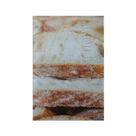 Обложка для паспорта матовая кожа с принтом Хлеб в Курске, натуральная матовая кожа | размер 19,3 х 13,7 см; прозрачные пластиковые крепления | Тематика изображения на принте: батон | булка | булочка | выпечка | еда | кулинария | кусочек | мука | хлеб