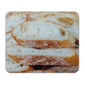 Коврик прямоугольный с принтом Хлеб в Курске, натуральный каучук | размер 230 х 185 мм; запечатка лицевой стороны | Тематика изображения на принте: батон | булка | булочка | выпечка | еда | кулинария | кусочек | мука | хлеб