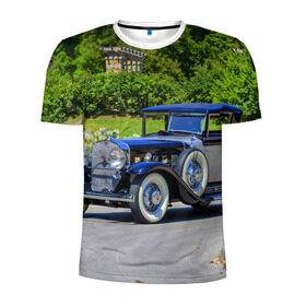 Мужская футболка 3D спортивная с принтом Cadillac в Курске, 100% полиэстер с улучшенными характеристиками | приталенный силуэт, круглая горловина, широкие плечи, сужается к линии бедра | cadillac | авто | автомобиль | кадиллак | ретро