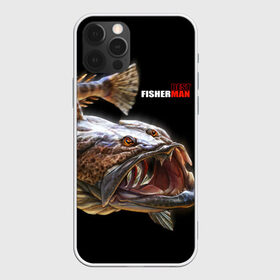 Чехол для iPhone 12 Pro Max с принтом Лучший рыбак в Курске, Силикон |  | Тематика изображения на принте: best fisherman | black background | deep | fish | fishing | jaws | predator | teeth | water | вода | глубина | зубы | лучший | пасть | рыба | рыбак | рыбалка | хищник | черный фон