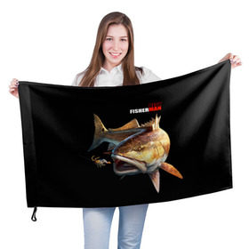 Флаг 3D с принтом Лучший рыбак в Курске, 100% полиэстер | плотность ткани — 95 г/м2, размер — 67 х 109 см. Принт наносится с одной стороны | background | best fisherman | black | fish | fishing | лучший рыбак | рыба | рыбалка | фон | черный