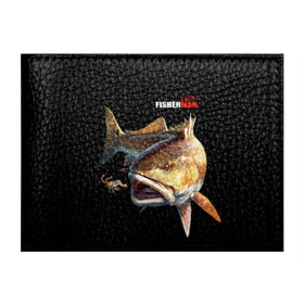 Обложка для студенческого билета с принтом Лучший рыбак в Курске, натуральная кожа | Размер: 11*8 см; Печать на всей внешней стороне | background | best fisherman | black | fish | fishing | лучший рыбак | рыба | рыбалка | фон | черный