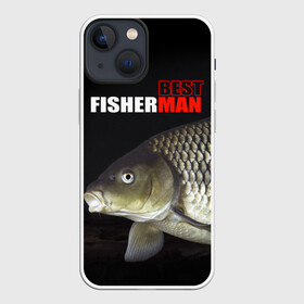 Чехол для iPhone 13 mini с принтом Лучший рыбак в Курске,  |  | background | best fisherman | black | fish | fishing | лещ | лучший рыбак | рыба | рыбалка | фон | черный