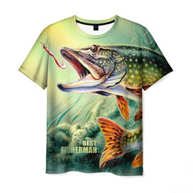 Мужская футболка 3D Лучший рыбак купить в Курске