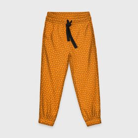 Детские брюки 3D с принтом Витраж Оранжевый в Курске, 100% полиэстер | манжеты по низу, эластичный пояс регулируется шнурком, по бокам два кармана без застежек, внутренняя часть кармана из мелкой сетки | texture | витраж | оранжевый | текстура