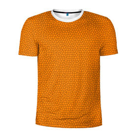 Мужская футболка 3D спортивная с принтом Витраж Оранжевый в Курске, 100% полиэстер с улучшенными характеристиками | приталенный силуэт, круглая горловина, широкие плечи, сужается к линии бедра | Тематика изображения на принте: texture | витраж | оранжевый | текстура