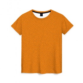 Женская футболка 3D с принтом Витраж Оранжевый в Курске, 100% полиэфир ( синтетическое хлопкоподобное полотно) | прямой крой, круглый вырез горловины, длина до линии бедер | texture | витраж | оранжевый | текстура