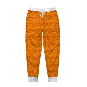 Мужские брюки 3D с принтом Витраж Оранжевый в Курске, 100% полиэстер | манжеты по низу, эластичный пояс регулируется шнурком, по бокам два кармана без застежек, внутренняя часть кармана из мелкой сетки | texture | витраж | оранжевый | текстура