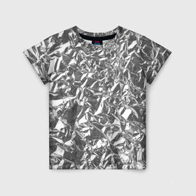Детская футболка 3D с принтом Silver в Курске, 100% гипоаллергенный полиэфир | прямой крой, круглый вырез горловины, длина до линии бедер, чуть спущенное плечо, ткань немного тянется | silver | texture | драгоценный | металл | серебро | текстура