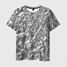 Мужская футболка 3D с принтом Silver в Курске, 100% полиэфир | прямой крой, круглый вырез горловины, длина до линии бедер | Тематика изображения на принте: silver | texture | драгоценный | металл | серебро | текстура