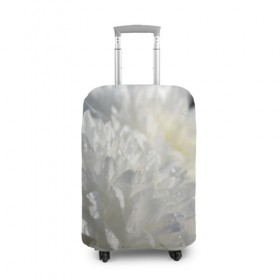 Чехол для чемодана 3D с принтом Белый цветок в Курске, 86% полиэфир, 14% спандекс | двустороннее нанесение принта, прорези для ручек и колес | белый | цветок | цветы