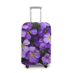 Чехол для чемодана 3D с принтом Blue pillow в Курске, 86% полиэфир, 14% спандекс | двустороннее нанесение принта, прорези для ручек и колес | лепестки | прикольные картинки | синий | сиреневый | цветочки | цветы