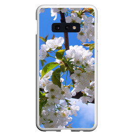 Чехол для Samsung S10E с принтом Вишнёвый цвет в Курске, Силикон | Область печати: задняя сторона чехла, без боковых панелей | Тематика изображения на принте: весна | вишня | лепестки | прикольные картинки | цветение | цветы