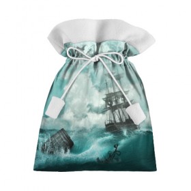 Подарочный 3D мешок с принтом Море в Курске, 100% полиэстер | Размер: 29*39 см | Тематика изображения на принте: бочка | вода | волны | корабль | море | небо | новые | облака | океан | природа | шторм | якорь