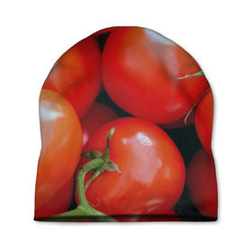 Шапка 3D с принтом Томаты в Курске, 100% полиэстер | универсальный размер, печать по всей поверхности изделия | Тематика изображения на принте: дача | еда | зелень | красный | овощи | огород | помидоры | томаты
