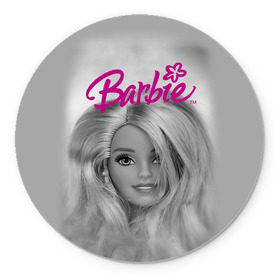 Коврик круглый с принтом Кукла барби в Курске, резина и полиэстер | круглая форма, изображение наносится на всю лицевую часть | barbie | барби | кукла