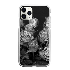 Чехол для iPhone 11 Pro Max матовый с принтом Черно-белые розы в Курске, Силикон |  | Тематика изображения на принте: букет | цветы