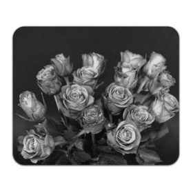 Коврик прямоугольный с принтом Черно-белые розы в Курске, натуральный каучук | размер 230 х 185 мм; запечатка лицевой стороны | букет | цветы