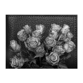 Обложка для студенческого билета с принтом Черно-белые розы в Курске, натуральная кожа | Размер: 11*8 см; Печать на всей внешней стороне | Тематика изображения на принте: букет | цветы