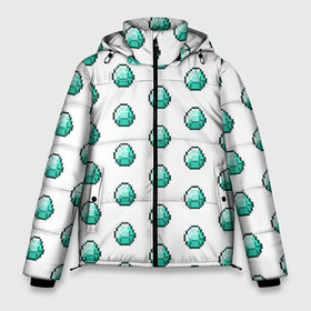 Мужская зимняя куртка 3D с принтом Minecraft diamond в Курске, верх — 100% полиэстер; подкладка — 100% полиэстер; утеплитель — 100% полиэстер | длина ниже бедра, свободный силуэт Оверсайз. Есть воротник-стойка, отстегивающийся капюшон и ветрозащитная планка. 

Боковые карманы с листочкой на кнопках и внутренний карман на молнии. | Тематика изображения на принте: майнкрафт