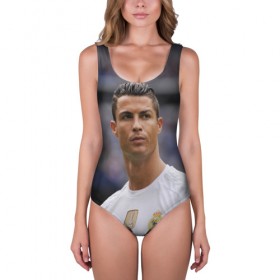 Купальник-боди 3D с принтом Cristiano Ronaldo в Курске, 82% полиэстер, 18% эластан | Круглая горловина, круглый вырез на спине | криштиану роналду | реал мадрид