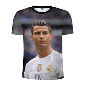 Мужская футболка 3D спортивная с принтом Cristiano Ronaldo в Курске, 100% полиэстер с улучшенными характеристиками | приталенный силуэт, круглая горловина, широкие плечи, сужается к линии бедра | криштиану роналду | реал мадрид