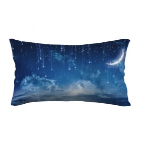 Подушка 3D антистресс с принтом Ночное небо и звёзда в Курске, наволочка — 100% полиэстер, наполнитель — вспененный полистирол | состоит из подушки и наволочки на молнии | Тематика изображения на принте: звёзды | небо | ночной | облака | синий