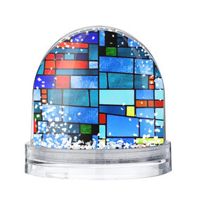 Снежный шар с принтом Мозаичная абстракция в Курске, Пластик | Изображение внутри шара печатается на глянцевой фотобумаге с двух сторон | линии | орнамент | прикольные картинки | узор | цвет